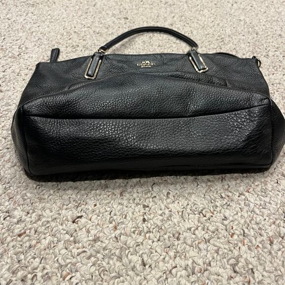 Coach Kelsey Leather Tote Bag Black Purse Top Handle Missing Long Strap - Picture 8 of 8